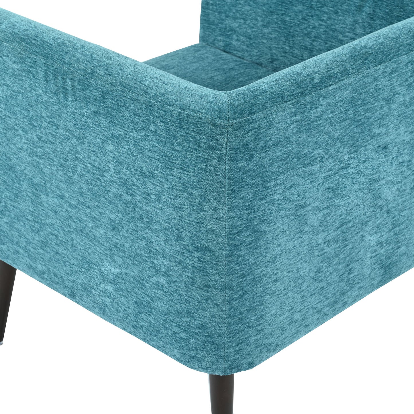 Accent Chair, Boucle Chair, Barrel Chair, Fabric Armchair Club Chair, Upholstered Arm Chair With Solid Wood Legs, Waist Pillow, Padded Single Chair For Living Room / Bedroom / Study / Waiting Room - Teal