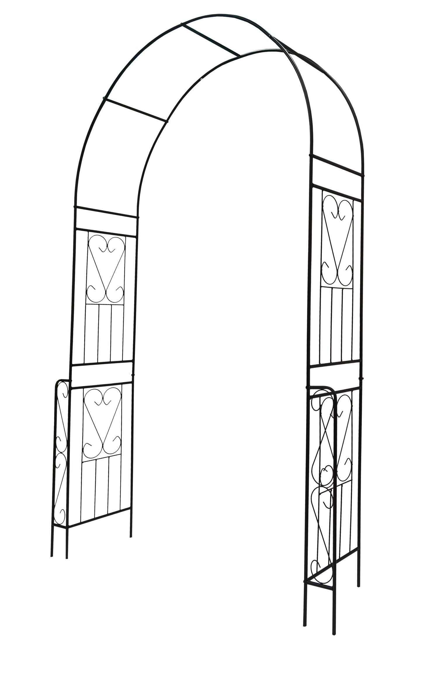 Metal Garden Arch Garden Arbor Trellis Climbing Plants Support Rose Arch Outdoor Arch - Black
