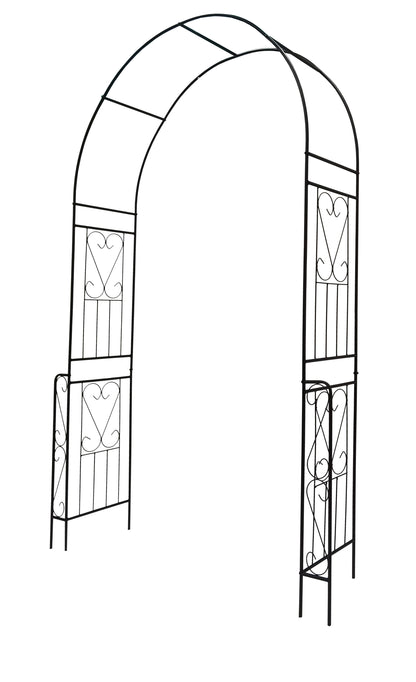 Metal Garden Arch Garden Arbor Trellis Climbing Plants Support Rose Arch Outdoor Arch - Black