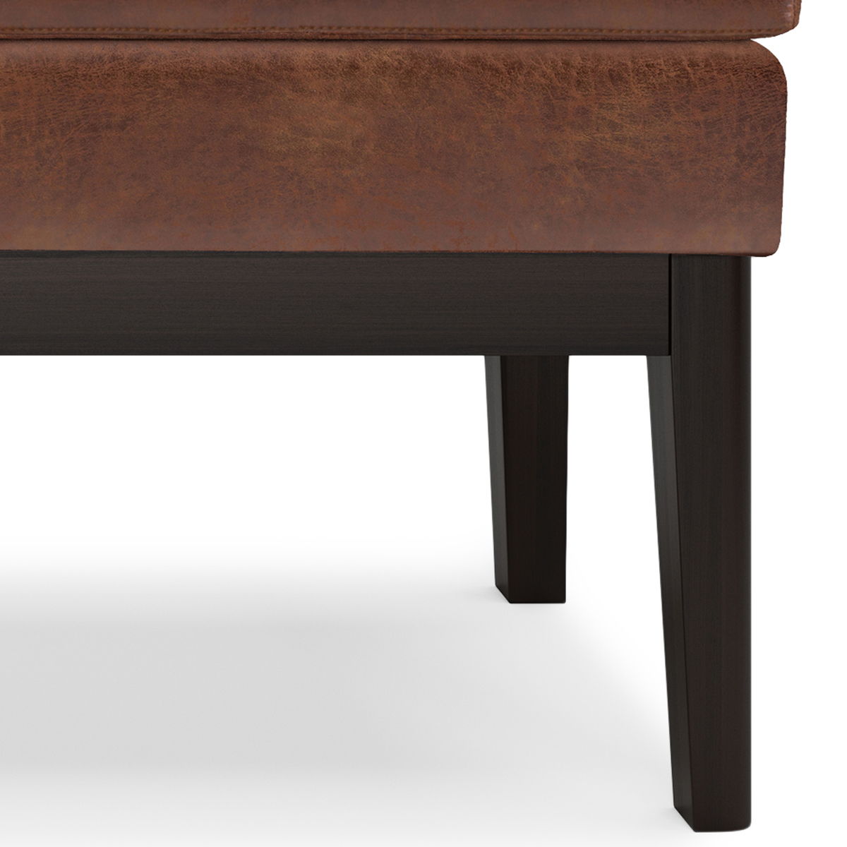 Carlson - Ottoman Bench - Distressed Saddle Brown