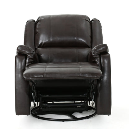 Glider Recliner With Swivel, Manual Reclining Chair - Brown