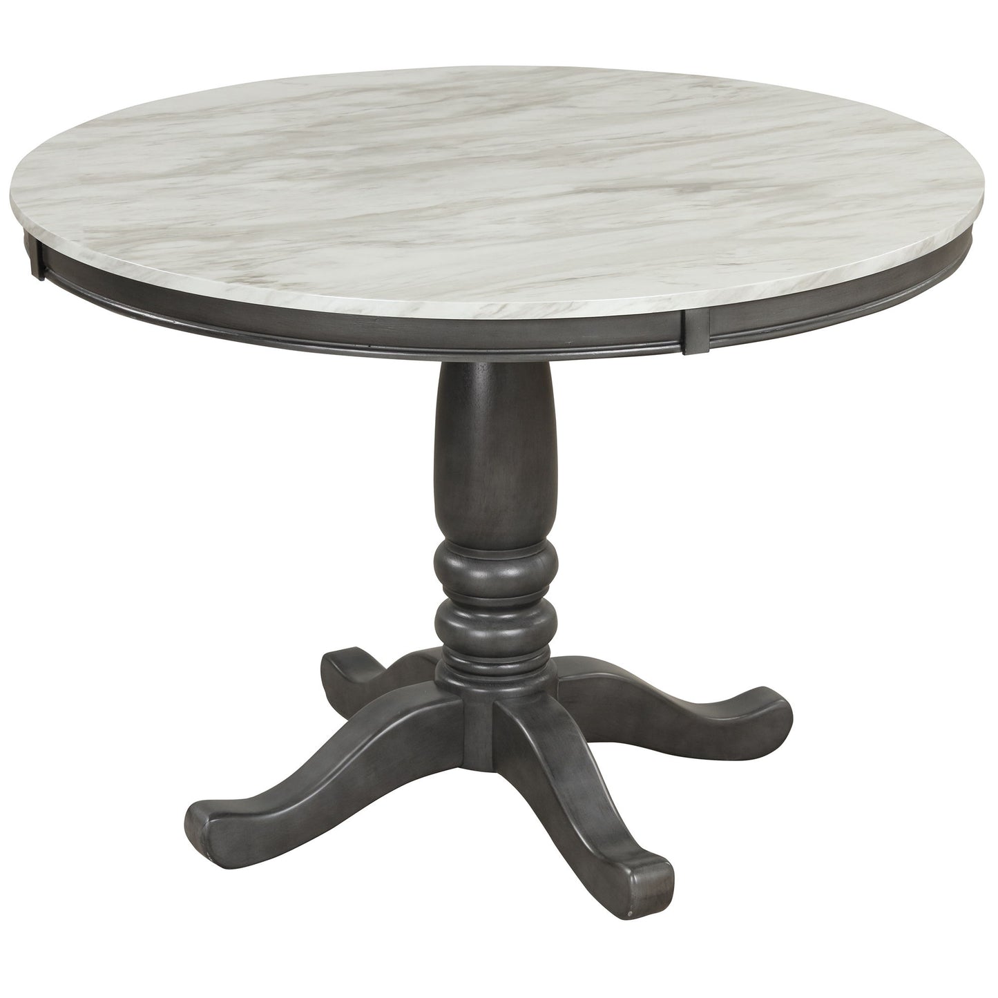 5 Pieces Dining Table And Chairs Set For 4 Persons, Kitchen Room Solid Wood Table With 4 Chairs - Gray