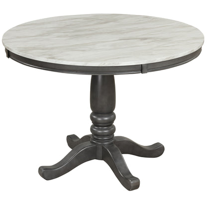 5 Pieces Dining Table And Chairs Set For 4 Persons, Kitchen Room Solid Wood Table With 4 Chairs - Gray