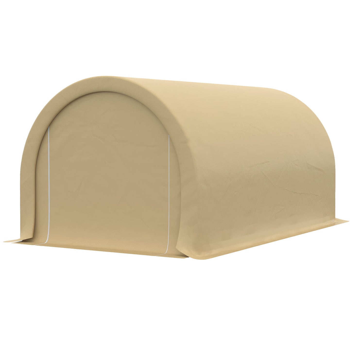 Outsunny - 10' x 16' Carport, Heavy Duty Portable Garage Storage Tent With Large Zippered Door, Anti-Uv Pe Canopy Cover For Car, Truck, Boat, Motorcycle, Bike, Garden Tools, Outdoor Work - Beige