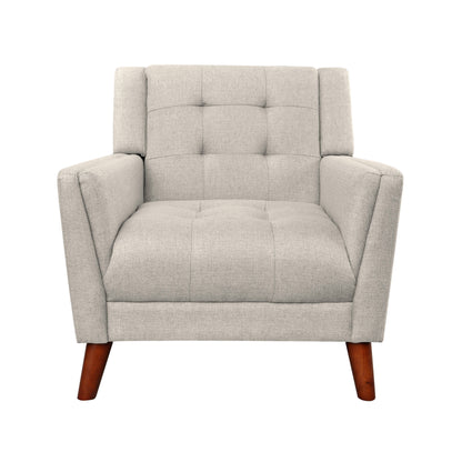 Luminaesque - Fabric Upholstered Armchair With Tufted Back - Beige
