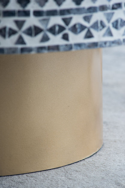 Unique Capiz Coffee Table & Pedestal Base - Multi