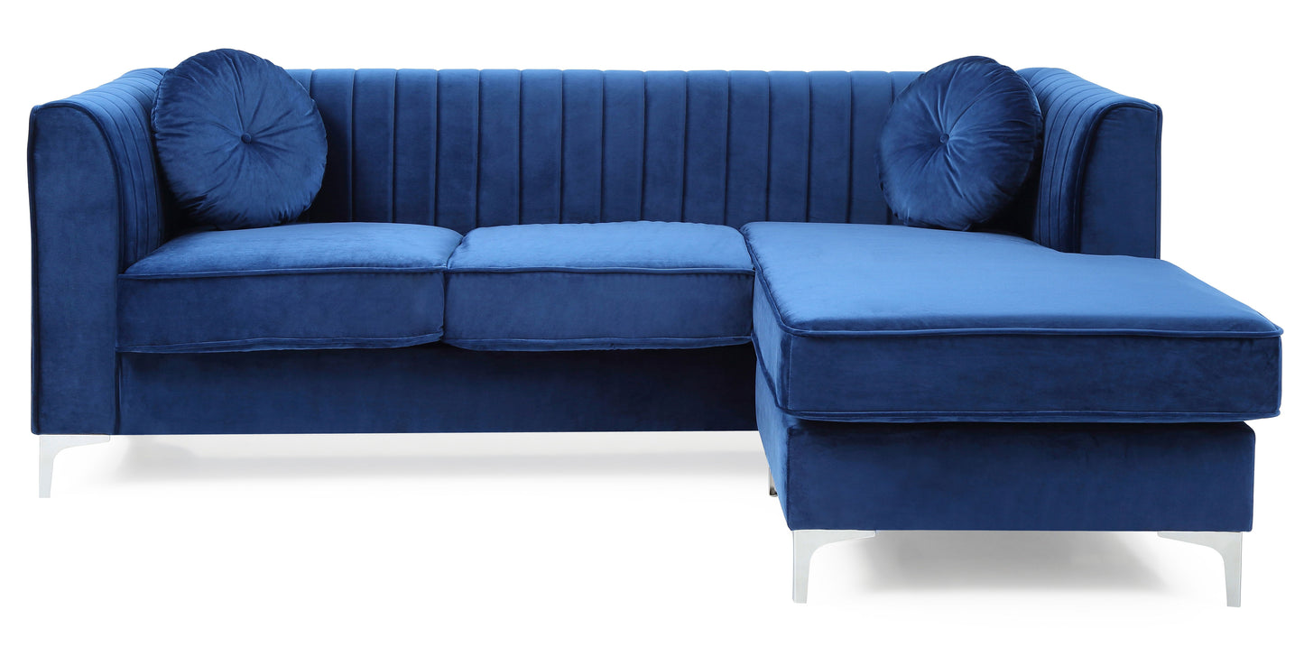Delray - Sofa Chaise - Navy Blue
