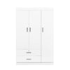 3 Door Wardrobe With 2 Drawers - White