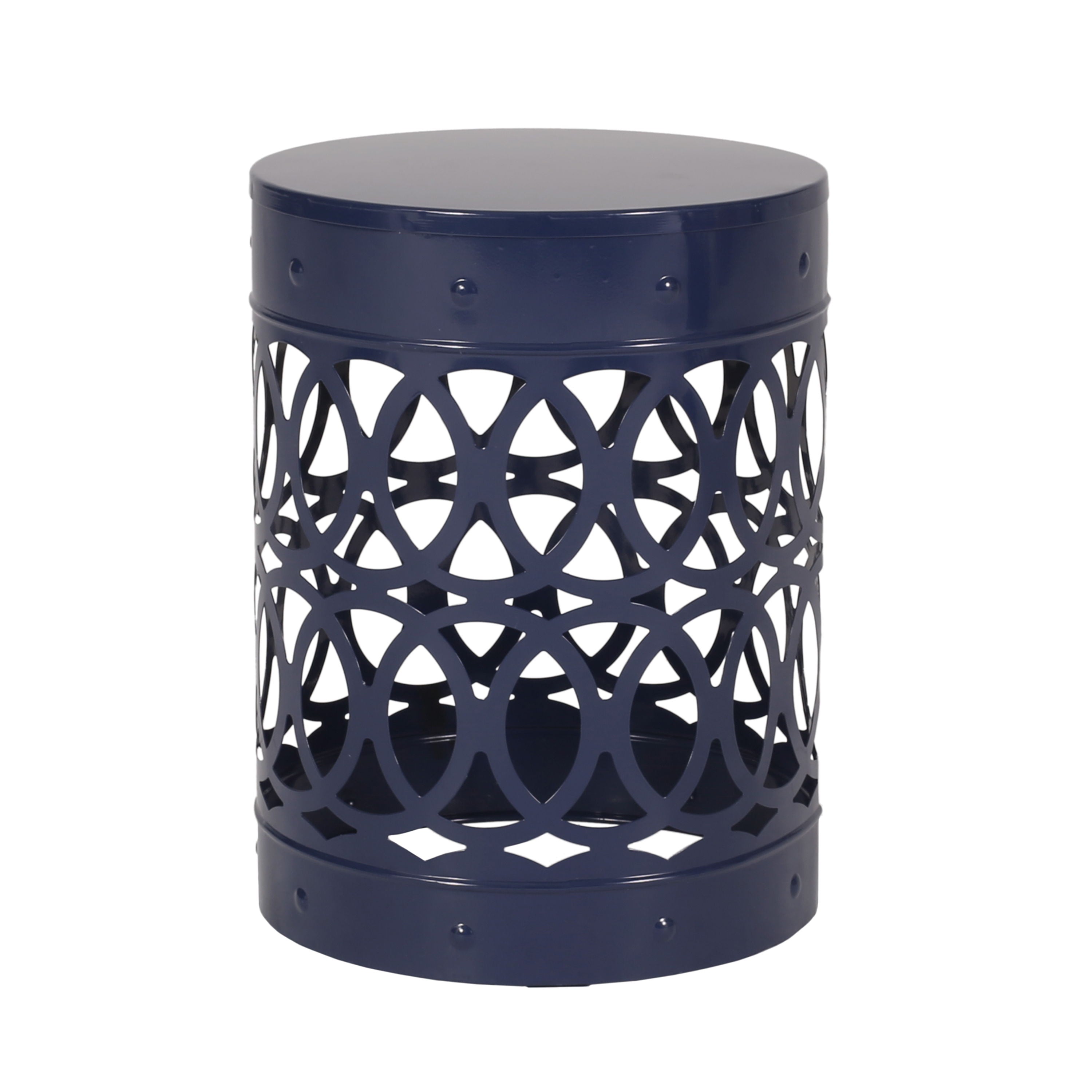 Outdoor, Metal End Table Large - Navy Blue