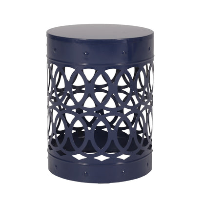 Outdoor, Metal End Table Large - Navy Blue