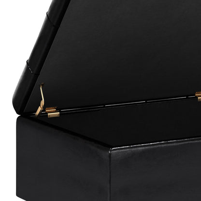 Harrison - Small Coffee Table Storage Ottoman - Midnight Black