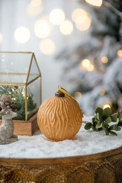 Christmas Ball Ornaments, Glass Decorative Hanging Ball Christmas Tree Ornaments For Holiday Party Decorations (Set of 6) - Gold