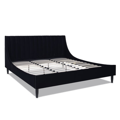 Aspen - King Vertical Tufted Headboard Platform Bed Set - Anthracite Black