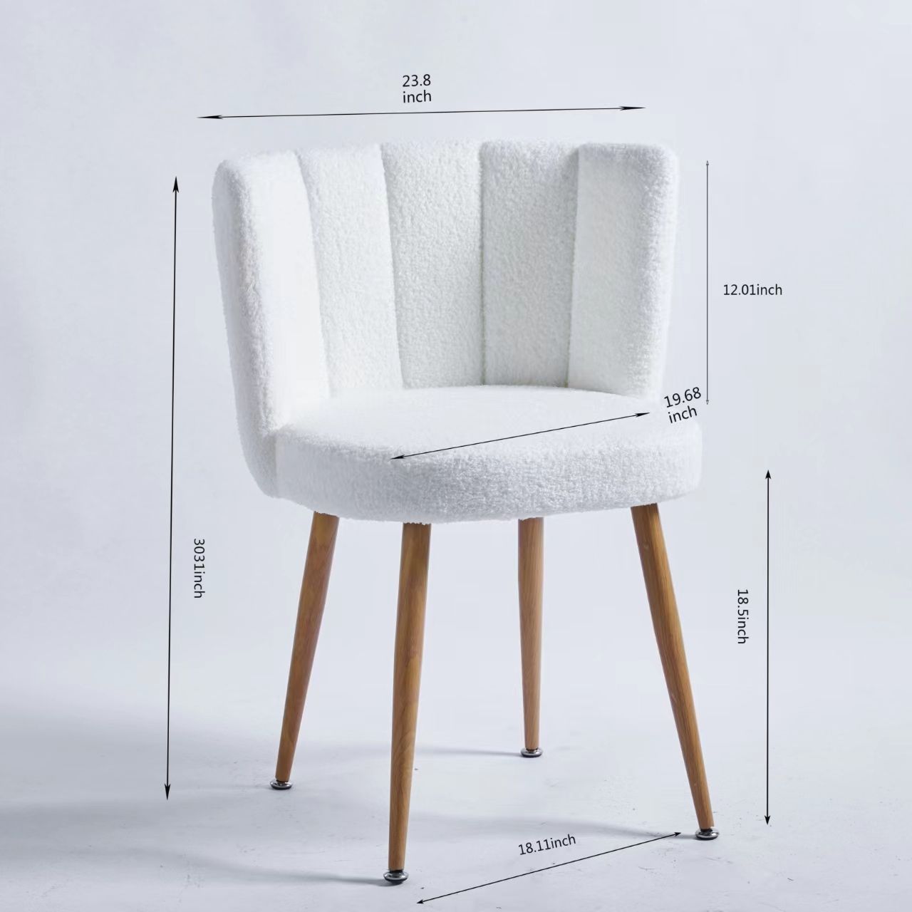 5 Piece Dining Set (MDF Table And 4 Fabric Chairs) - White