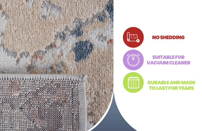 Marfi - 2' X 3' Abstract Area Rug - Ivory / Sand