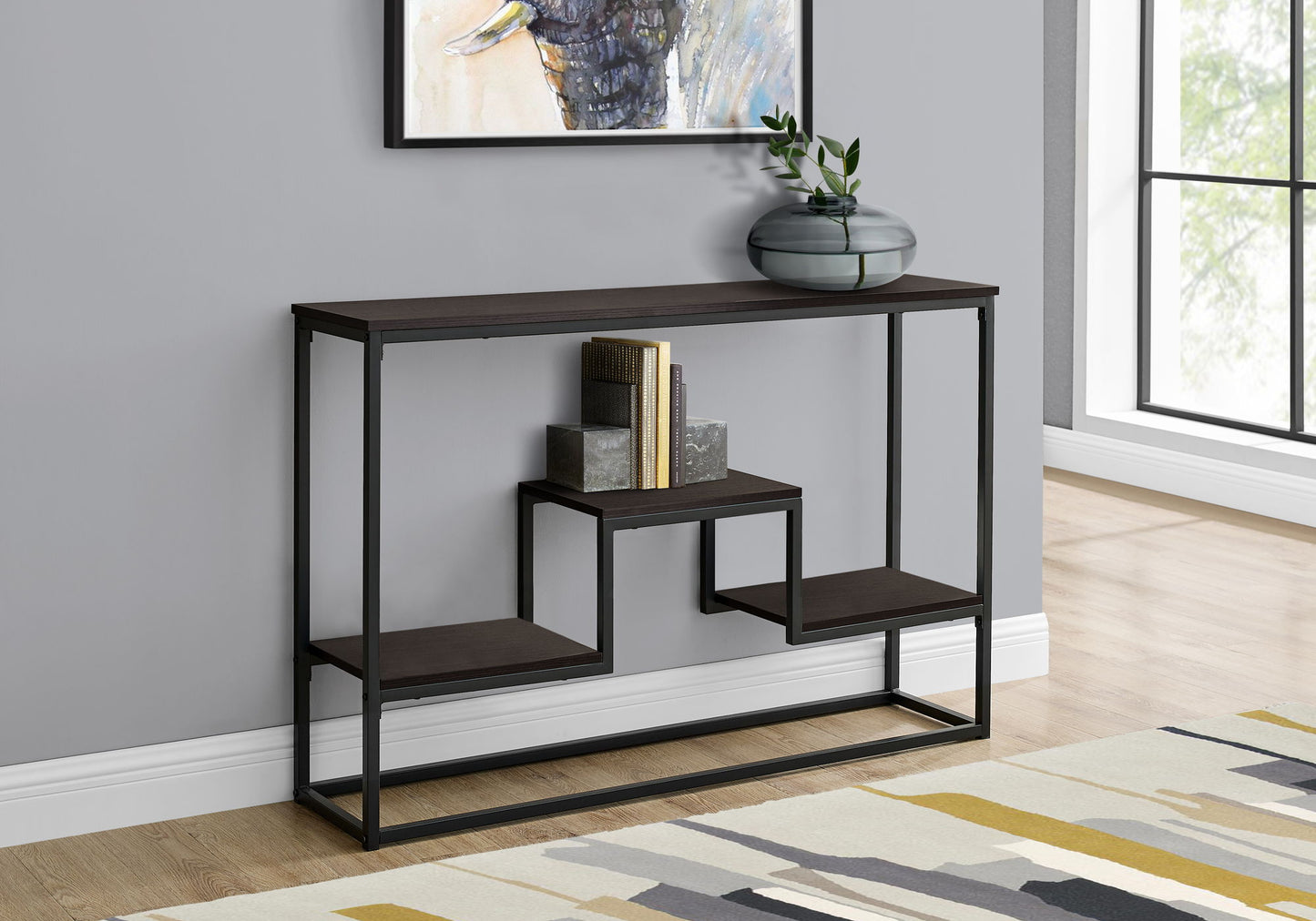 Accent Console Table For Entryway, Contemporary And Modern - Espresso