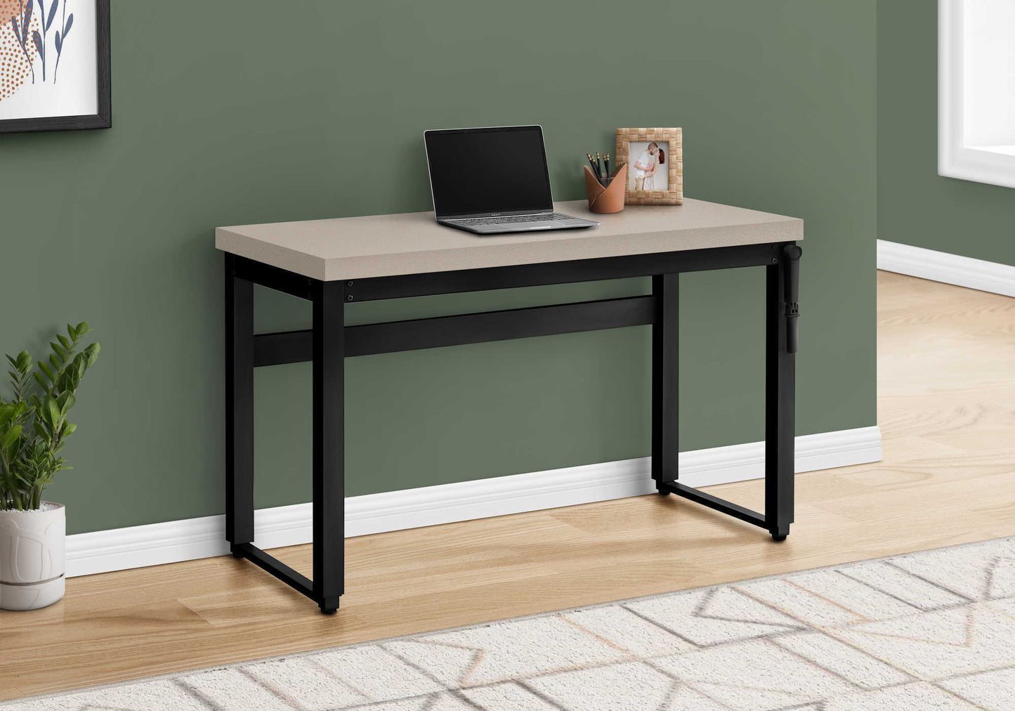 Computer Desk, Home Office, Standing, Adjustable, Laptop, Contemporary & Modern - Taupe
