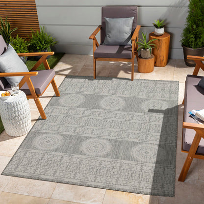 Sunshine - 2'7" X 7'3" Indoor, Outdoor Area Rug - Silver