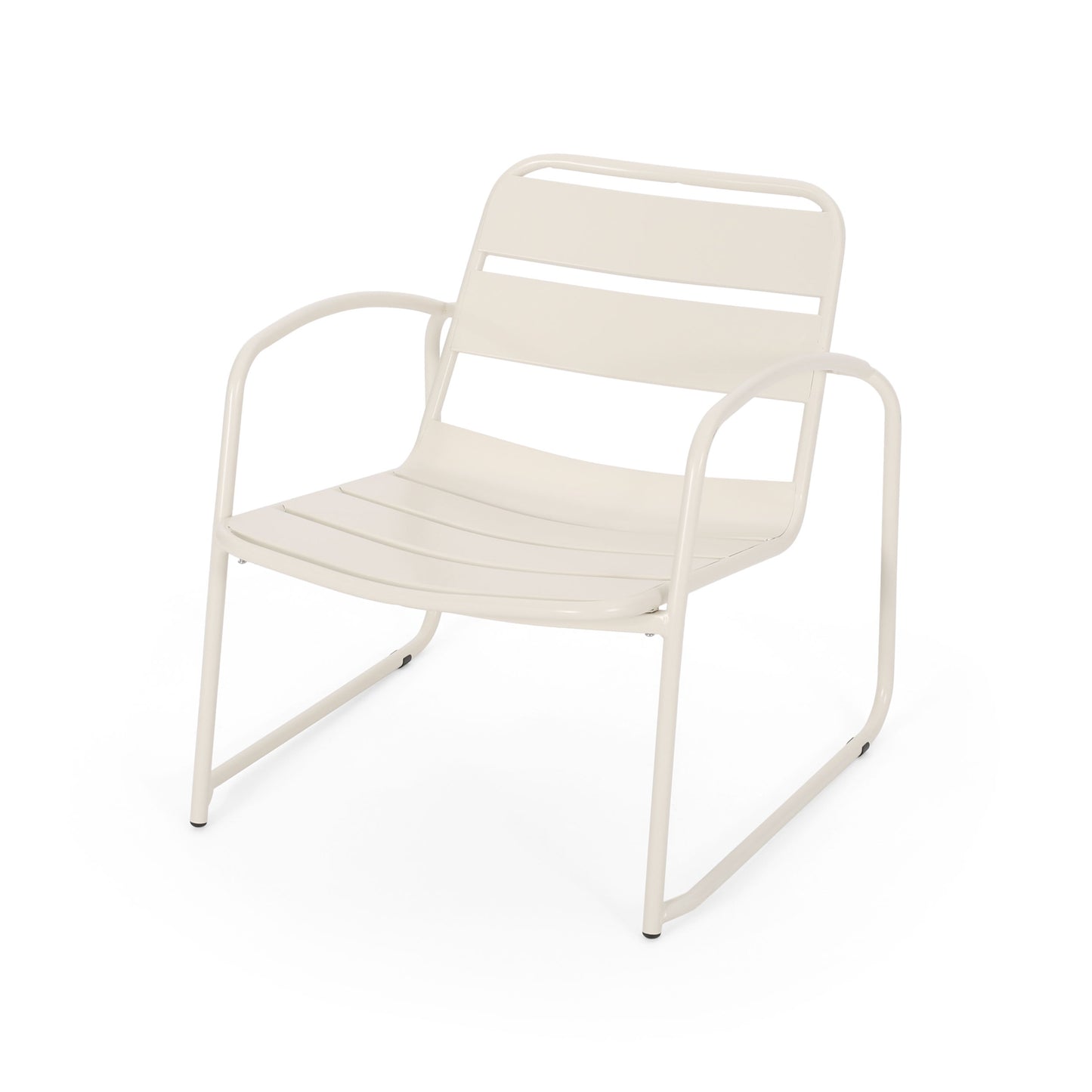 Outdoor Accent Chair With Metal Frame - White