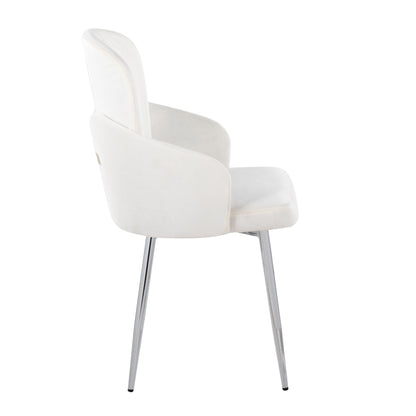 Dahlia - Contemporary Dining Chair (Set of 2) - Chrome / Cream