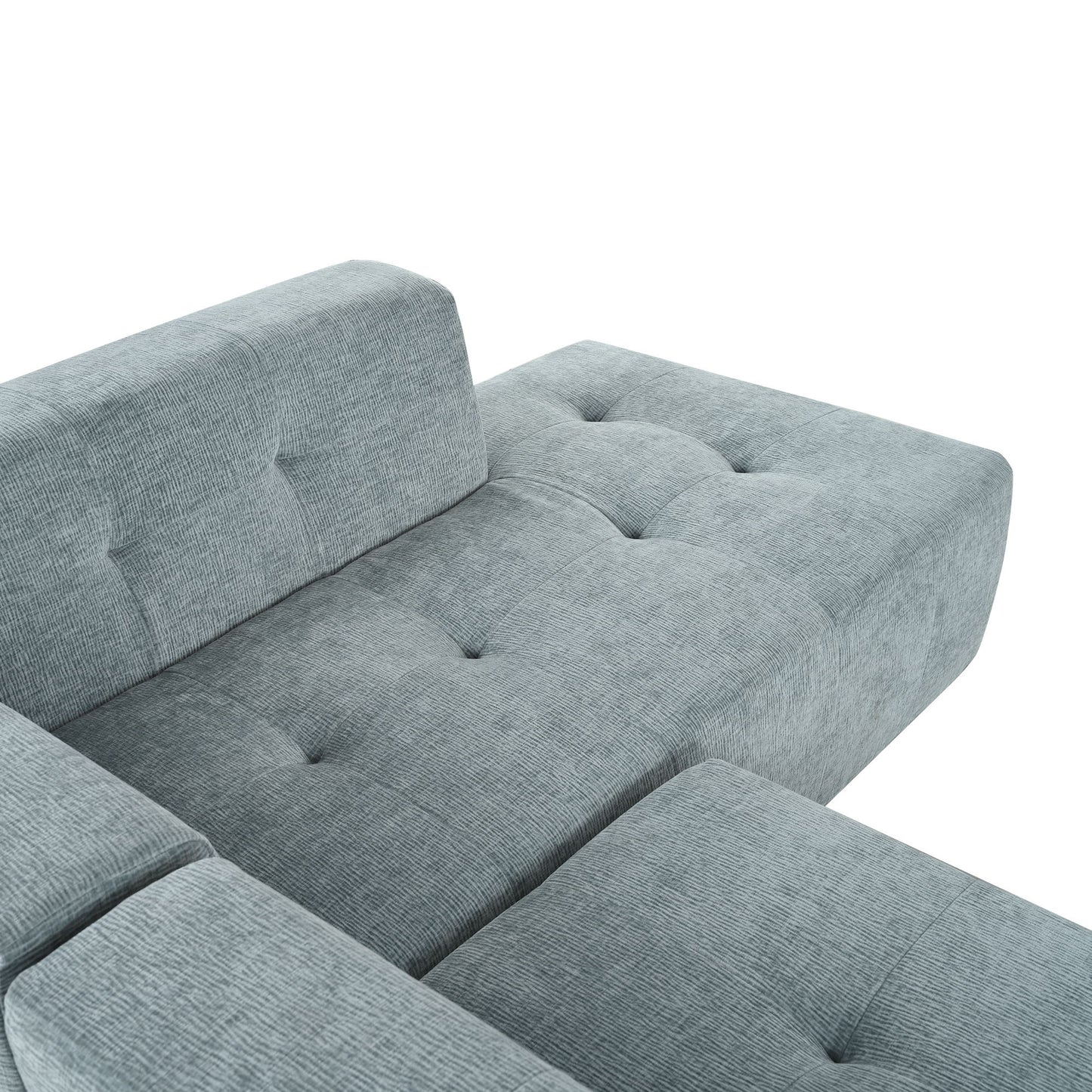 Modular Combination Living Room Sofa Set, Modern Minimalist Sofa, Living Room Upholstered Sofa Bed, Bedroom, 2 Pieces Computer Free Combination, L - Shaped - Light Gray