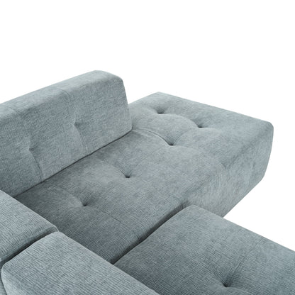 Modular Combination Living Room Sofa Set, Modern Minimalist Sofa, Living Room Upholstered Sofa Bed, Bedroom, 2 Pieces Computer Free Combination, L - Shaped - Light Gray