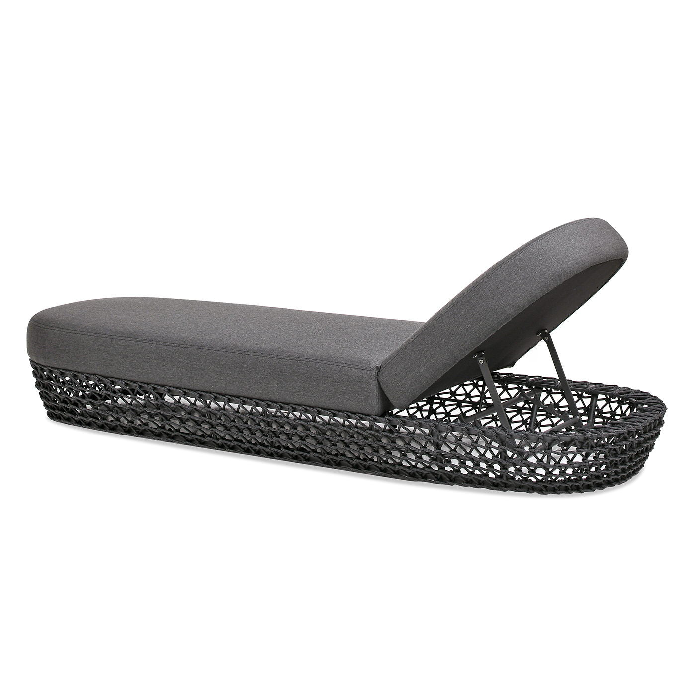 Willow - Sunbrella Upholstered Patio Lounger - Graphite Gray / Black