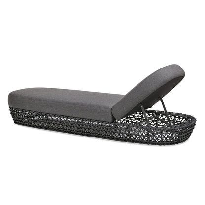 Willow - Sunbrella Upholstered Patio Lounger - Graphite Gray / Black