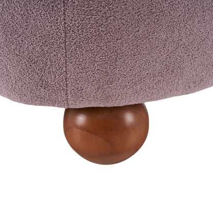 Modern Low Back Accent Chair, Upholstered Armless Living Room Chairs, Round Pine Wood Feet, For Small Living Spaces, Living Room - Purple