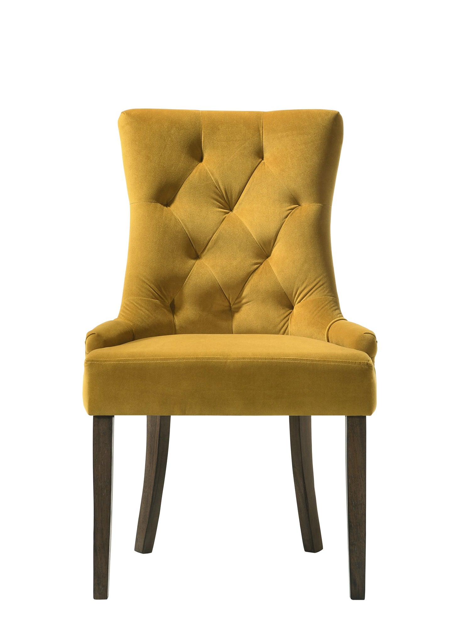 Farren - Velvet Side Chair (Set of 2) - Espresso / Yellow