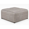 Avalon - Square Coffee Table Storage Ottoman - Distressed Gray Taupe