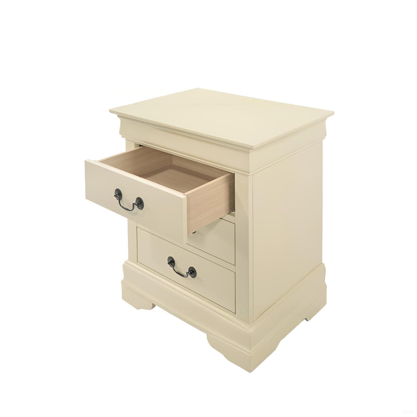Louis Phillipe - 3 Drawer Nightstand - Beige