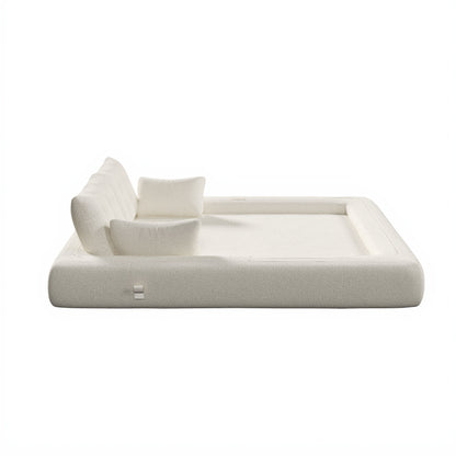 Human Dog Bed, Lazy Sofa Couch, Multifunctional Foldable Sofa Bed, 3 In 1 Teddy Fabric Sleeper Sofa Bed For Living Room Guest Bed, Playroom - Beige