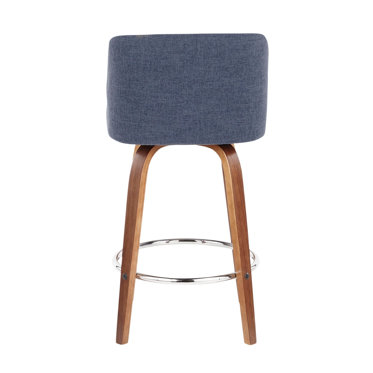 Toriano - Mid-Century Modern Counter Stool (Set of 2) - Blue / Walnut