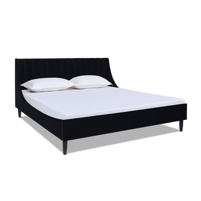 Aspen - King Vertical Tufted Headboard Platform Bed Set - Anthracite Black