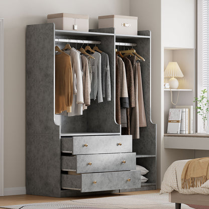 Open Wardrobe Storage For Bedroom - Gray