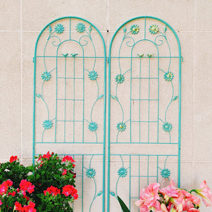 2 Pack Metal Garden Trellis Rustproof Trellis For Climbing Plants Outdoor Flower Support - Green