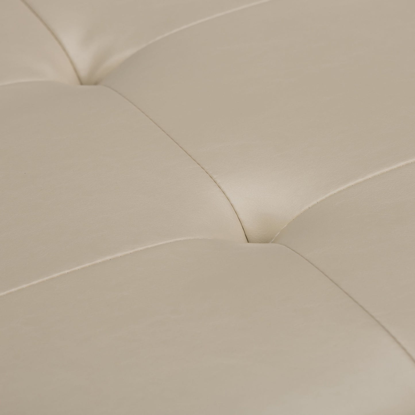 Dover - Square Coffee Table Storage Ottoman - Satin Cream