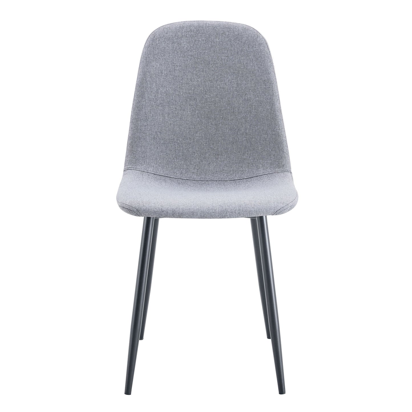 (Set of 4) Fabric Back And Metal Combined Spoon Chairs Perfectly Matching Minimalist And Scandinavian Style Homes - Gray / Black
