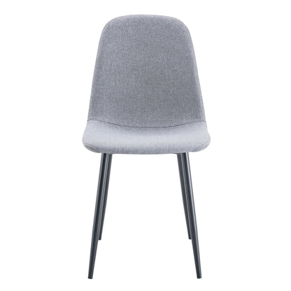 (Set of 4) Fabric Back And Metal Combined Spoon Chairs Perfectly Matching Minimalist And Scandinavian Style Homes - Gray / Black