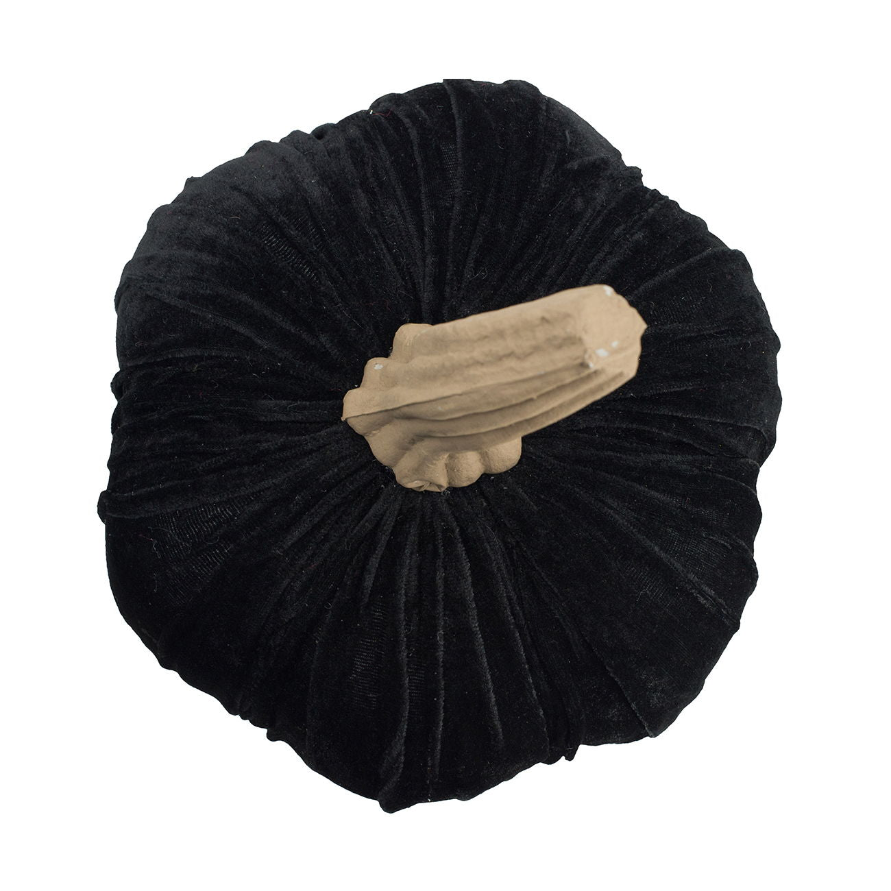 Velvet Pumpkin Large, For Holiday Halloween Decor - Black