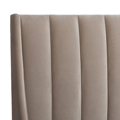 Aspen - King Vertical Tufted Headboard Platform Bed Set - Mink Beige