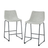 Industrial Faux Leather Counter Stools (Set of 2) - Gray