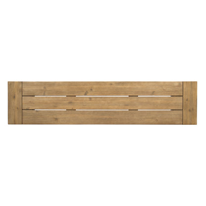 Outdoor Bench With Slat Panel Design And Frame - Natural / Gray