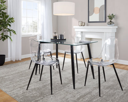 Clara - 5 Piece Contemporary Dining Set - Black / Clear