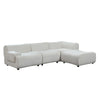Strong Durable Fabric 4 Seat Sectional Sofa With High Density Sponge And Solid Wood Frame - White