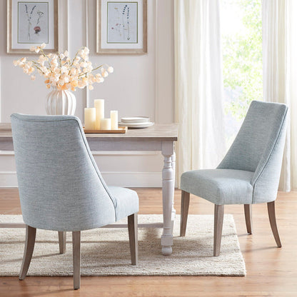 Farmhouse Upholstered Dining Chair (Set of 2) - Light Blue