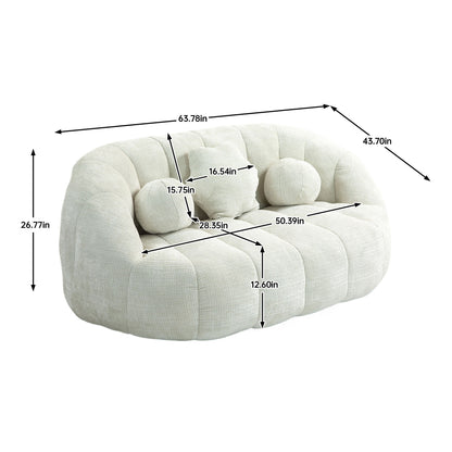 High Back Bean Bag Sofa Couch For Adults And Kids, Comfortable Lounger, Indoor & Outdoor Use - White