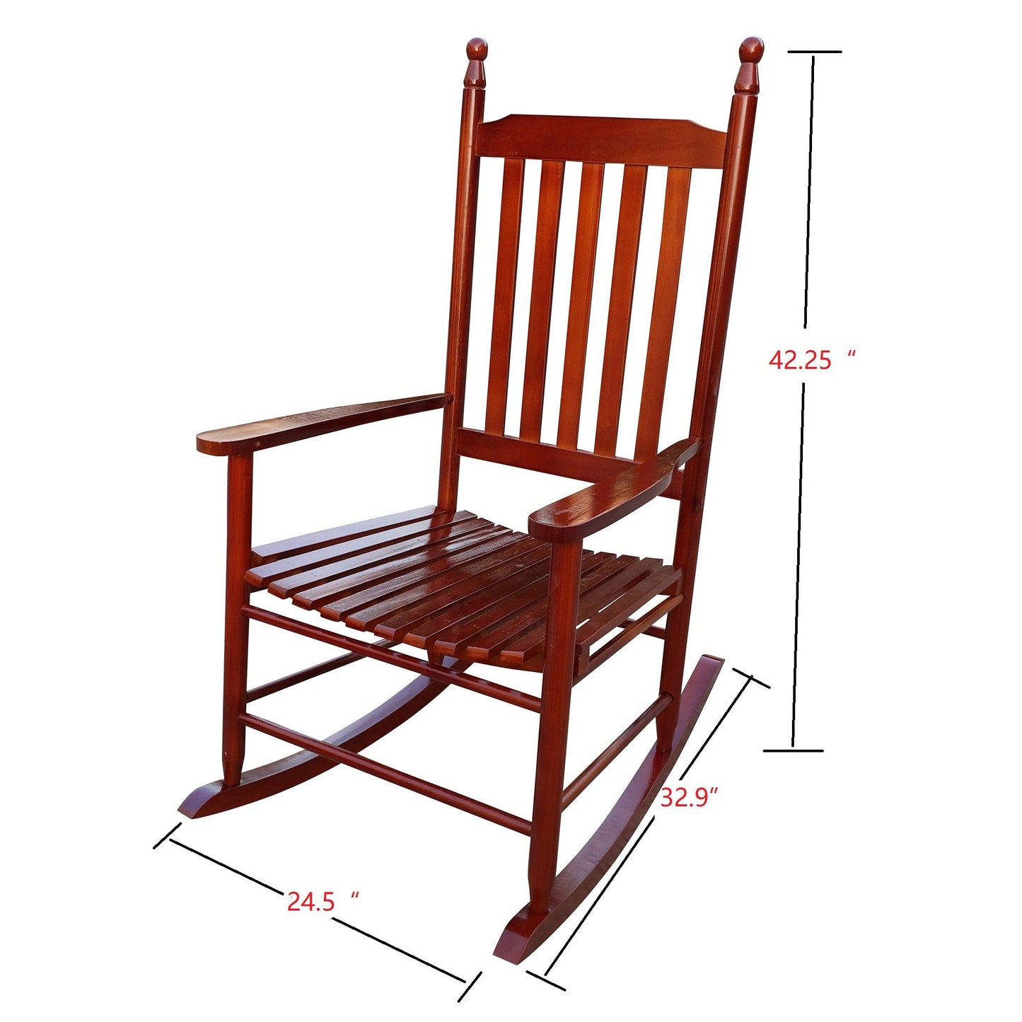 Wooden Porch Rocker Chair - Brown
