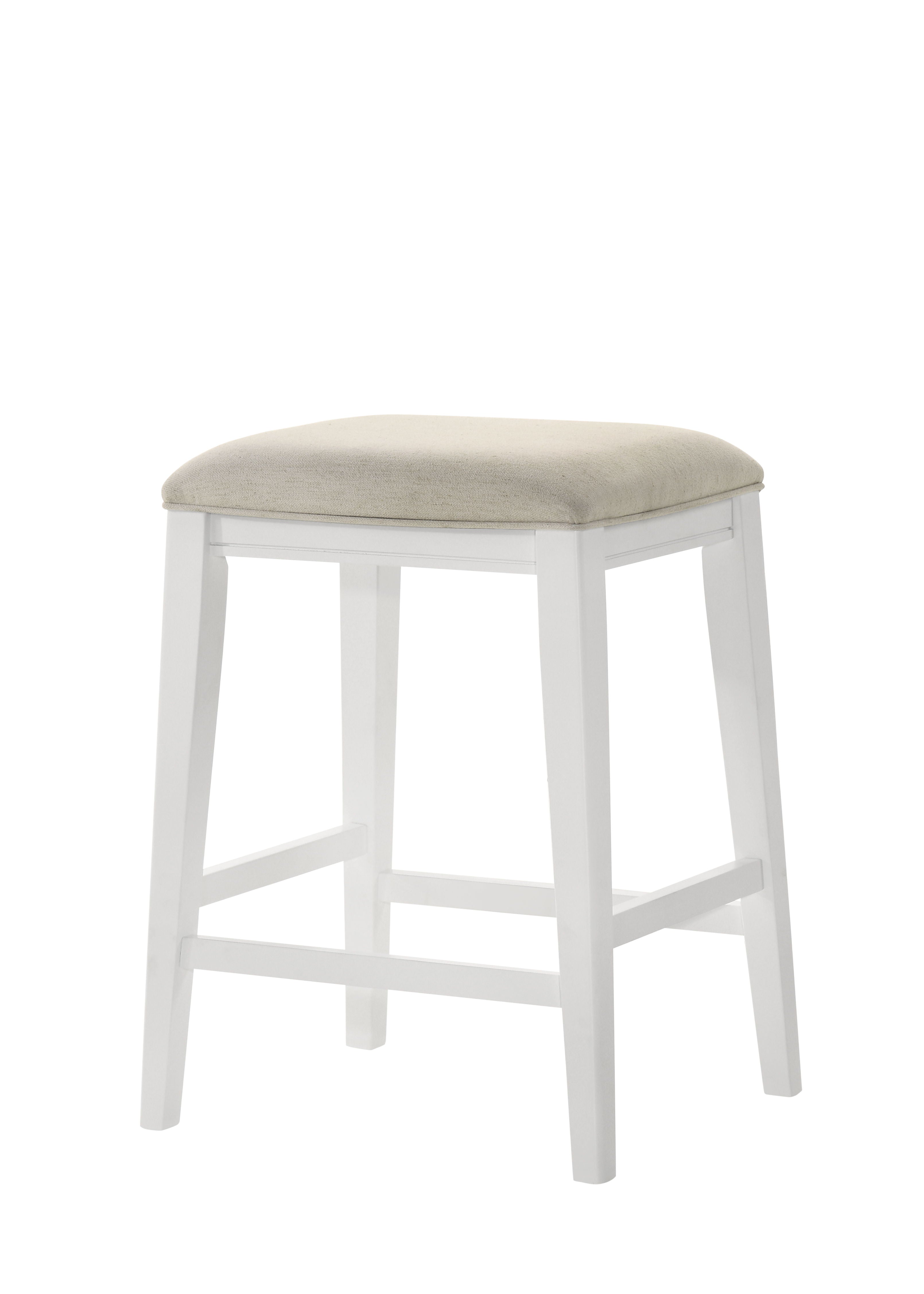 Sasha - Counter Height Stool With Upholstered Seat - White